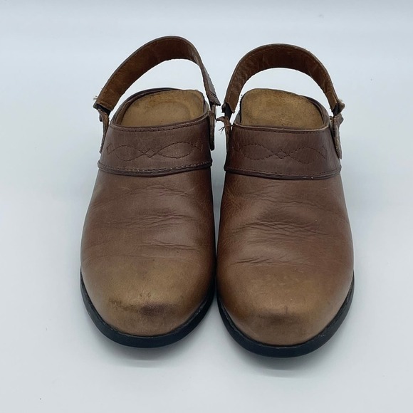 Ariat Women's Brown Leather Slip-On Back-Strap Comfort Clogs  #10023106 - Size 6 - Picture 7 of 14